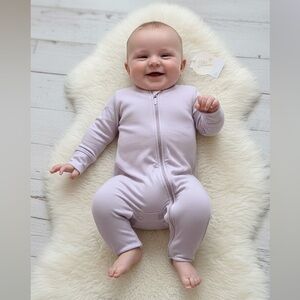 NWOT Quince Lilac Purple Zip Up Onsie Sz 9-12 mo